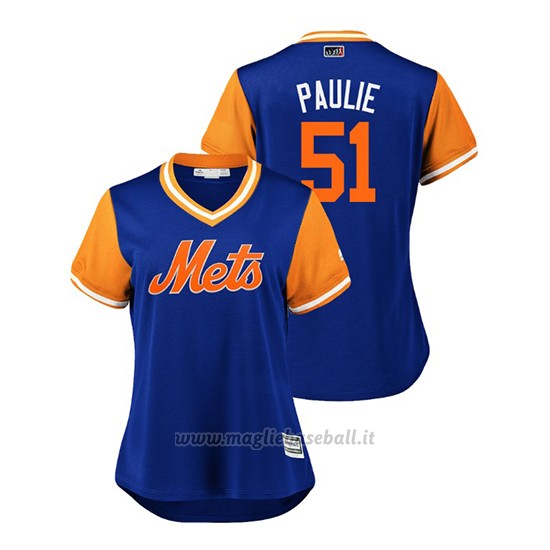 Maglia Baseball Donna New York Mets Paul Sewald 2018 Llws Players Weekend Paulie Royal
